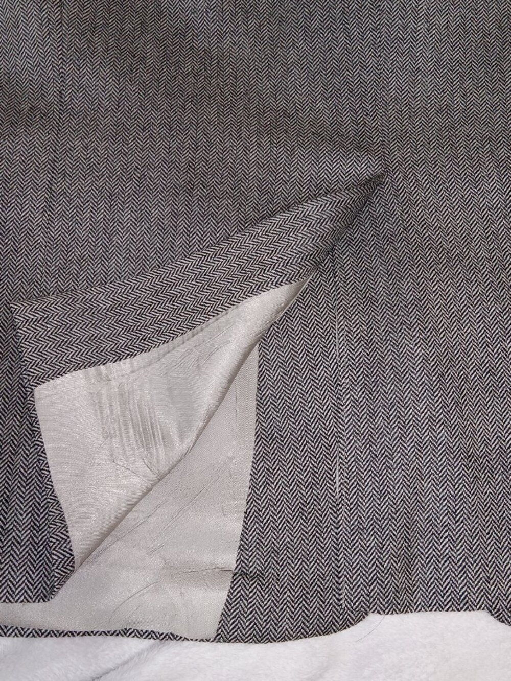 Hart Schaffner Marx Blazer 42S Gray Herringbone Wool USA Union Made Vintage - Picture 15 of 15